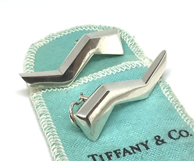 #ad Tiffany amp; Co Paloma Picasso Silver Lightning Bolt Earrings RARE