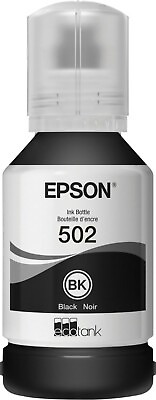 #ad EPSON 502 Ink Bottle Exp 2025 127ml Black Genuine Sealed