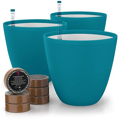 #ad GARDENIX DECOR Self Watering Pots for Indoor Plants 3 Pack Flower Pot with ...