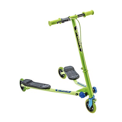 #ad 🏯 Yvolution Y Fliker Air A1 Swing Wiggle Scooter Three Wheels Drifter Green🆕