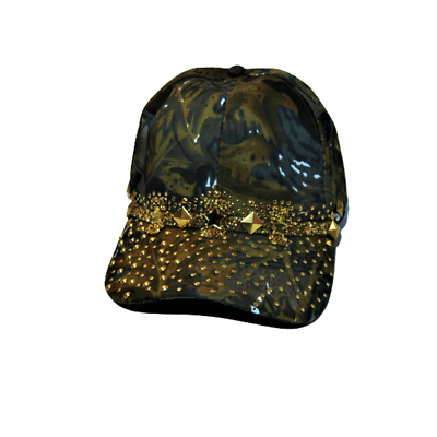 #ad Hip Hop Hunter Camo Rhinestone Bling Star Studded Streetwear Baseball Cap Hat
