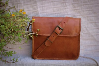 #ad New Satchel Real Travel Vintage Leather Laptop Bag Genuine Messenger