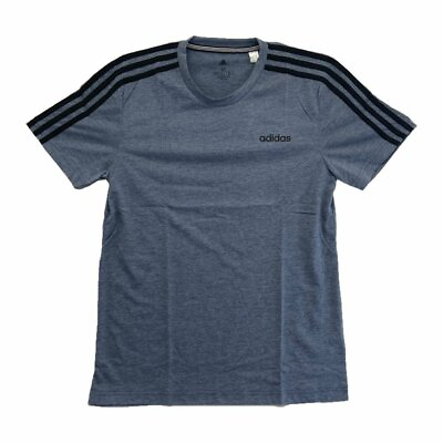 #ad New Adidas Men Cotton Clima Tee 3 Stripe Sleeves Choose Color and Size