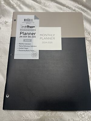 #ad See It Bigger 2024 2025 Two Year Large Print Monthly Planner 11x9 Contact Notes