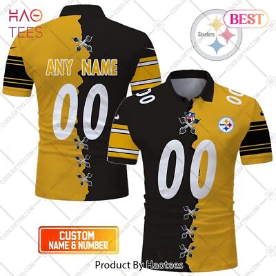 #ad NEW Personalized Pittsburgh Team Steelers Mix Jersey Style Polo Shirt