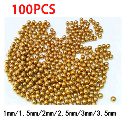 #ad 100PCS Copper Bead Solid Precision High Quality Copper Ball 1 1.5 2 2.5 3 3.5mm