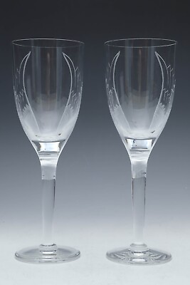 #ad Lalique Champagne Flutes With Angel Face And Wings – Pair
