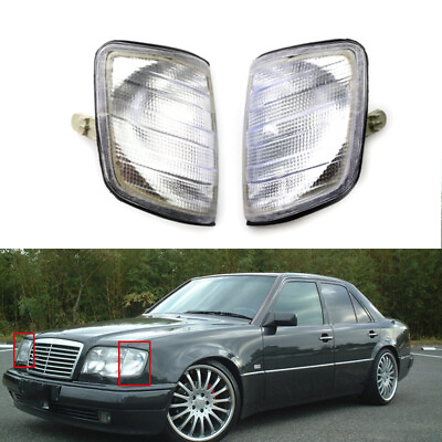 #ad 2X Corner Light Front Turn Signal Lamp For Mercedes Benz E Class W124 1985 1995