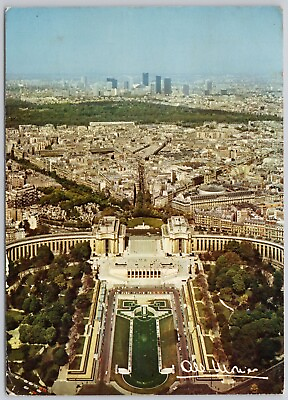 #ad View from Eiffel Tower Paris France Vintage Postcard Chaillot Palace