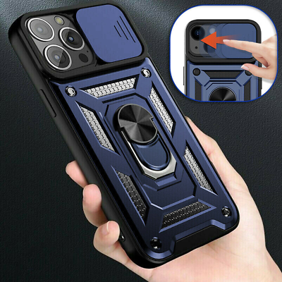 #ad Shockproof Case For iPhone 15 14 Pro Max 13 12 Camera Lens Slide Cover Protector