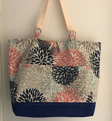 #ad Tote bag overnight lined large washable shopping 18x14quot; handmade canvas