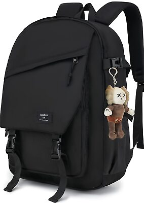 #ad Lmeison Backpack for School Black Backpacks for Girls College Bookbag Waterpr...
