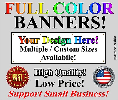 #ad ANY SIZE FULL COLOR Advertising Vinyl Banner Sign Many Sizes business USA 13oz.