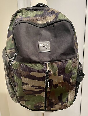 #ad Puma Backpack Bag Unisex Black Multi Camo Bottle Pouch Free Shipping