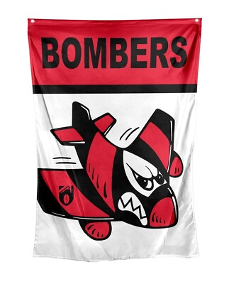 #ad AFL Retro Wall Flag Essendon Bombers Cape Flag Approx 100cm x 70cm