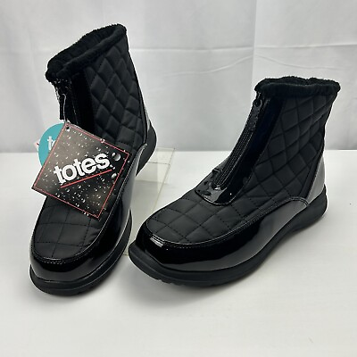 #ad Totes Women#x27;s Slope Waterproof Winter Black Snow Boots Sz 10W Wide Width NWT