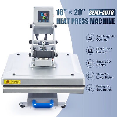 #ad Heat Press Machine Auto Open Clamshell 16x20 Slide Out Base T Shirt Heat Press