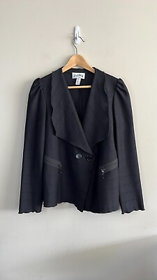 #ad JOSEPH RIBKOFF Blazer Black Double Breasted Size 10 Retails $299