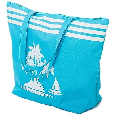 #ad #ad Beach Bag Beach Bags for Women Large Waterproof Beach Bag Palm Tree Blue