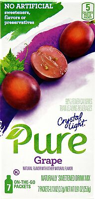 #ad Crystal Light Pure Grape On The Go Powdered Drink Mix .13 Ounces Pack 4