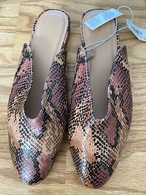 #ad Women’s Old Navy Faux Snakeskin Mule Flats Size 9 NWT No Box
