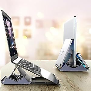 #ad Vertical Laptop Stand Automatic Adjustable Multi Laptop Organizer Non Slip