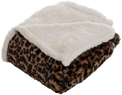 #ad Bedford Home Leopard Throw Blanket Fleece Sherpa