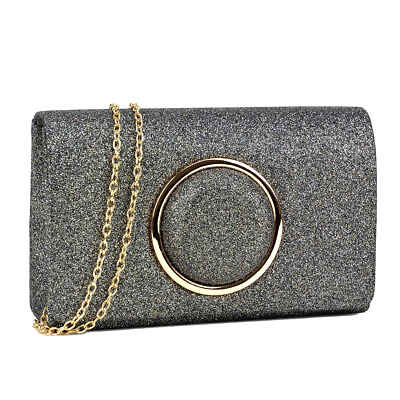 Women Chic Glitter Frosted Evening Bags Clutch Wedding Party Crossbody Purses $12.99