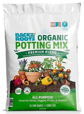 #ad Back to the Roots Organic Potting Mix All Purpose Premium Blend Soil 1 cu ft