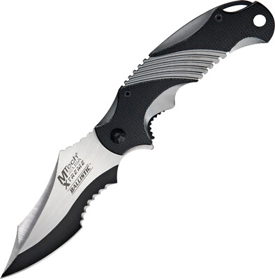 #ad MTech Xtreme Linerlock A O Black amp; Silver Folding 440C Pocket Knife A801GY
