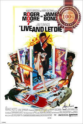 #ad LIVE AND LET DIE 007 JAMES BOND ORIGINAL 70s CINEMA ART PRINT PREMIUM POSTER