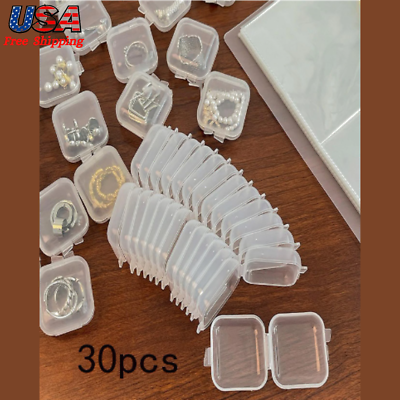 #ad 30pcs Clear Jewelry Storage Box Reusable Multifunctional Portable Jewelry Box