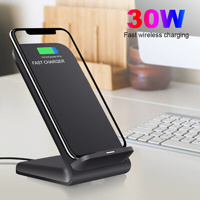 #ad 30W Wireless Charger Fast Charging Dock For Samsung Galaxy S24 S23 S22 Note20 10