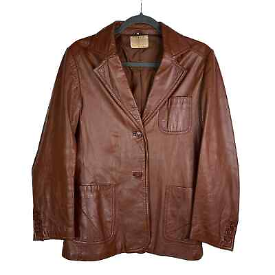 #ad Vintage Leather Jacket Blazer Baskin Womens Size 14 Fits a large?