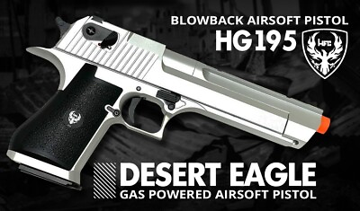 #ad HFC Desert Eagle Green Gas Blowback GBB Airsoft Pistol Handgun Silver
