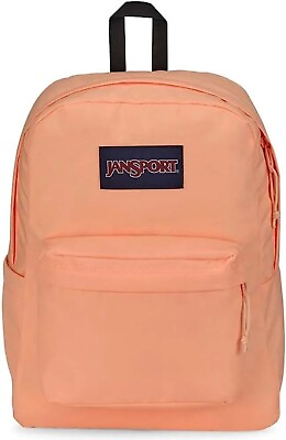 #ad JanSport Cross Town Backpack Peach Neon Coral New