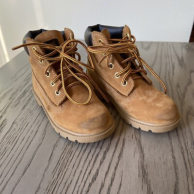 #ad Timberland Toddler Kids 6 Inch Premium Lug Boots Size 4M Tan Wheat Boys Childs