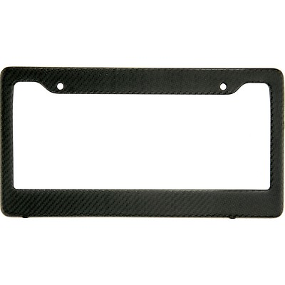 #ad Real 100% Carbon Fiber License Plate Frame Tag Cover Matte Finish With Screw Cap