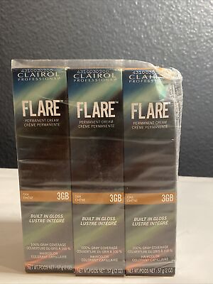 #ad CLAIROL Professional Flare Permanent Cream OAK 2 OZ Set Of 6 A Box Minor Dam