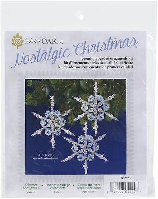 #ad Nostalgic Christmas Beaded Crystal Ornament Kit Shimmer Snowflakes Makes 3