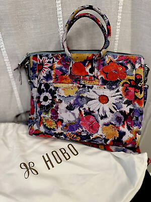 Hobo Bags Brand Medium Sheila Top Zip Crossbody Poppy Floral Leather Satchel