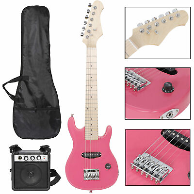 #ad 30quot; Kids Electric Guitar w Amp Pink Guitar Combo Accessory Kit Musical Guitar