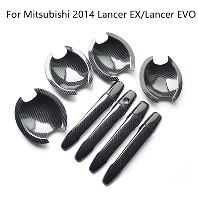 #ad For Mitsubishi 2014 Lancer EX Lancer EVO Carbon Fiber Door Handle CoversBowl