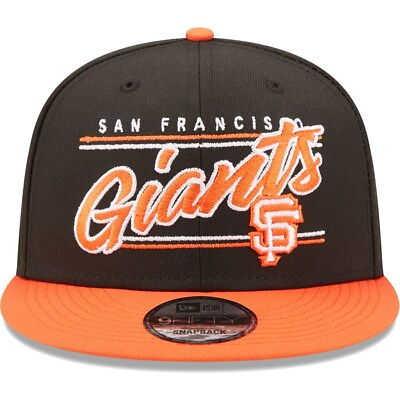 #ad Men#x27;s New Era 9Fifty MLB San Francisco Giants Team Script Black Orange Snapback