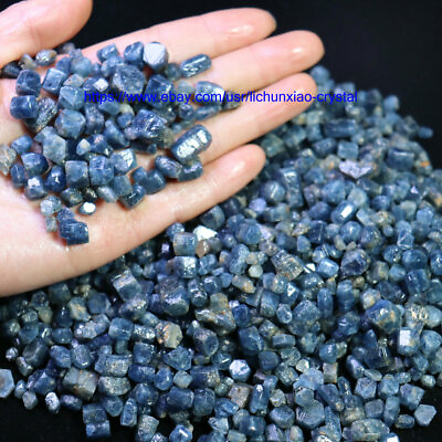 #ad 100g Natural Blue Sapphire Blue Corundum Raw Untreated Crystal Mineral Specimen