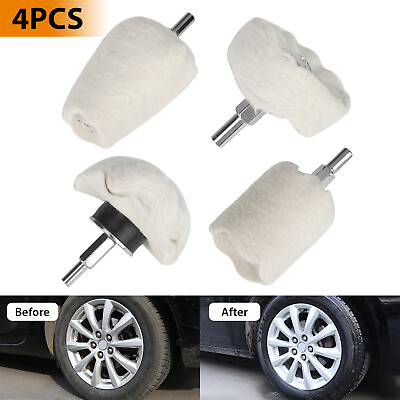 #ad 4PCS Car Polisher Polishing Buffing Pads Mop Wheel Drill Kit Aluminum Stainless