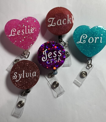 #ad retractable badge holder You Choose Color Name And Font Color New Colors.