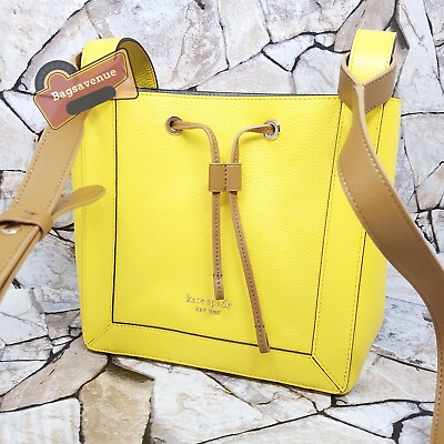 #ad #ad Kate Spade New York Grab Small Bucket Crossbody Bag Yellow Leather