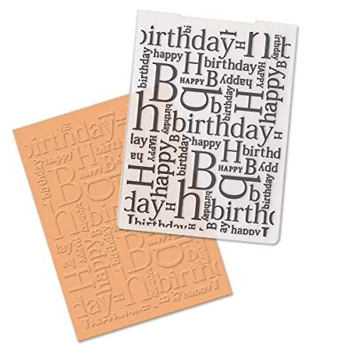#ad Happy Birthday Plastic Embossing Folders for Card Making Words Background Scrapb