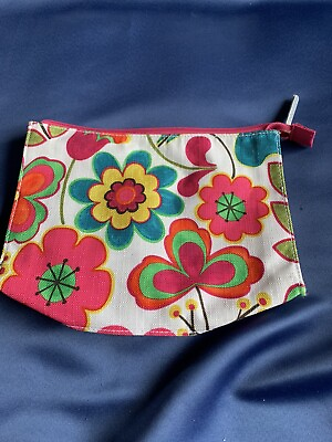 #ad Clinique Multicolor Double Set Floral Makeup Zipper Travel Cosmetic Bags NEW 